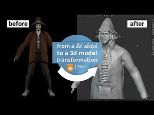 How to convert 2d sketch to 3d in Blender with PIFuHD