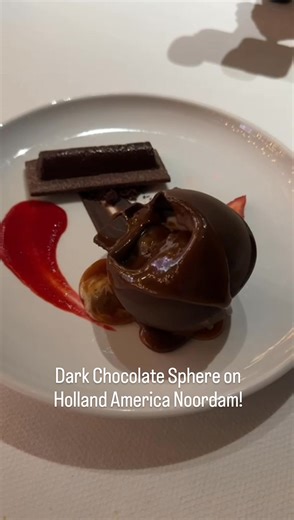 We had some fantastic food on Holland America Noordam, and this was Paul's choice for the dessert in Morimoto By Sea, a Dark Chocolate Sphere! As a chocoholic he absolutely loved it! Check out this and more dining options in our new video out now! #HollandAmericaLine #HollandAmerica #HALNoordam #Noordam #cruise #Morimoto #chocolate #darkchocolatesphere #chocolatedesserts #cruisetravel #cruisetrip #travel #DiscoverMore #ChooseCruise #CLIA #WeCruiseTogether #WeAreCruise #savorthejourney | Paul and