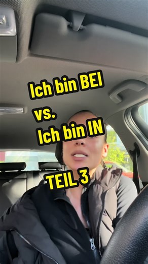 Sometimes we have to use „IN“ instead of „BEI“. Im Deutschen benutzt du „in“, wenn du wirklich drin bist! 🏠 → Ich bin im Auto 🚗 Teil 4 coming: when you can’t use „in“ (z.B. bei Personen 👀) #umgangssprache #b1prüfung #prüfung #lernenmachtspaß #learngerman #learningisfun #germanlanguage #easygerman #deutschlandtiktok #deutschesprache #derdiedas #duolingo #grammar #sprachenlernen #easypeasy #deutschfüranfänger #deutschb1 #deutschimalltag #imauto
