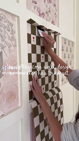 11 wallpapers on one wall: original bedroom accent wall