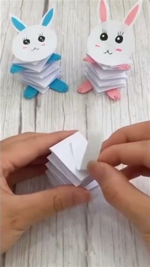 A simple DIY origami jumping bunny tutorial for kids
