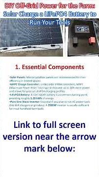 DIY Off-Grid Power for the Farm: Solar Charge a LiFePO4 Battery to Run Your Tools
