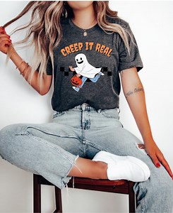 Creep It Real Ghost Shirt: Funny Sarcasm Halloween Tee - Etsy
