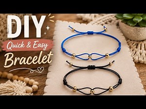 5-Minute EASY Beaded Bracelet! (How to Make an Adjustable Knot)
