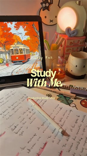 Fall Study Vlog | Productive Study With Me (Cozy, Aesthetic, Motivation) #study #studymotivation