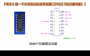 『电子』用一个小实验让你简单易懂CD4017各引脚功能！！