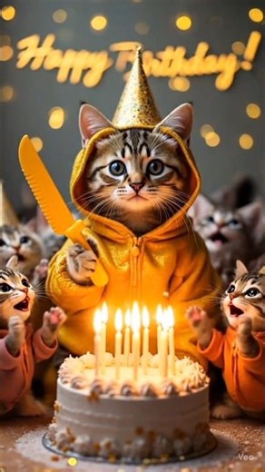 Cute Cat Birthday Party 🎂 Kittens Clap & Cheer!
