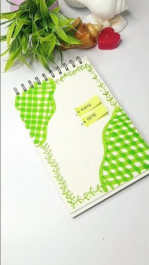 Easy Notebook Cover Design ✨ | Aesthetic Border Art #shorts