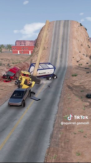 Avoid Blocking Big Trucks Path in BeamNG Drive Gameplay