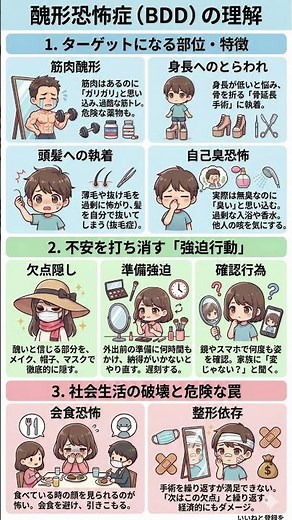 その外見へのこだわり、BDDかも？脳の認識が歪む「醜形恐怖症」の全貌｜筋肉醜形・自己臭・整形ループから抜け出すための基礎知識