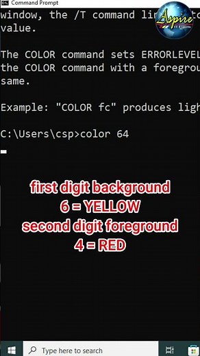 change background and foreground (Text) color in Command Prompt (cmd) #shortvideo #shorts #cmd