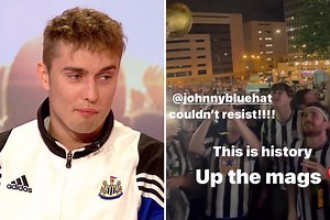 Singer Sam Fender admits 'I'm really hungover' as he appears on BBC Breakfast in his Newcastle tracksuit
