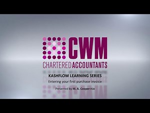 Kashflow Enter Your First Purchase Invoice