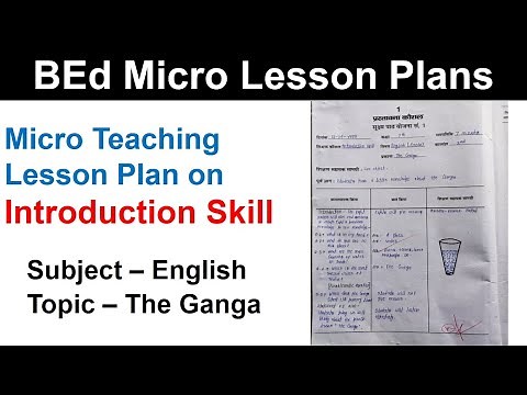 BEd Lesson Plan Introduction Skill Micro Teaching English Language The Ganga micro classes