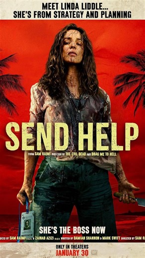 🎥 "Send Help", 11 février en salles Synopsis : Seuls rescapés d’un accident d’avion, Linda Liddle et Bradley Preston se retrouvent à présent coincés sur une île déserte. Pour ces deux collègues que tout oppose, l’heure est venue de surmonter les griefs du passé et de travailler ensemble pour tenter de s’en sortir. Sauf qu’en fin de compte la bataille pour la survie devient une épreuve de force, inquiétante et cruellement drôle, où chacun veut jouer au plus fin… 📍 Abonne toi pour plus de recomm
