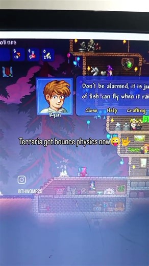 new terraria update got bounce physics #terraria #update #bouncy #funny #shorts
