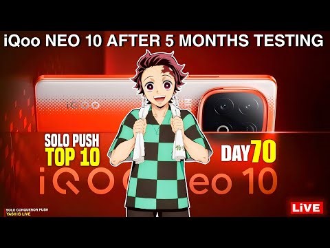 ROAD TO TOP 10 | SOLO CONQUEROR | RANK PUSH DAY 70/365 | iQOO NEO10 Performance #yashislive #live