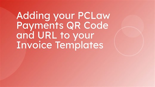 How to add the QR Code and link to the PCLaw Invoice Templates