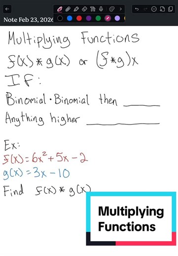 Multiplying Functions! #fyp #fypシ #algebra2 #mathematics #functions
