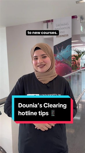 One week to go! Here are Dounia’s tips for calling our #Clearing hotline on results day 🤗📱 As a reminder, our number is 01332 592026. Make a note! ✍️ #ResultsDay #DerbyUni #UniOfDerby #University