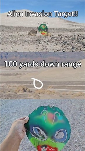 No scope shooting an alien at 100 yards!#wandering #gun #shooting #range