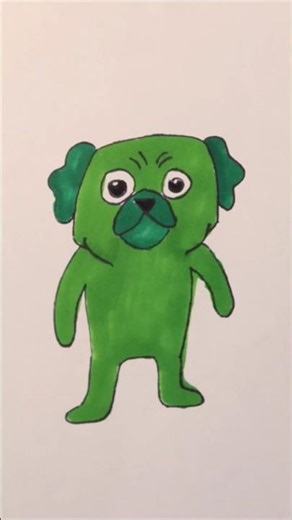 how to draw alien dog gog #gog #gogreen #aliendog #trending #youtubeshorts #drawing #easytodraw