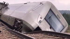 Heavy rain derails train in Sweden
