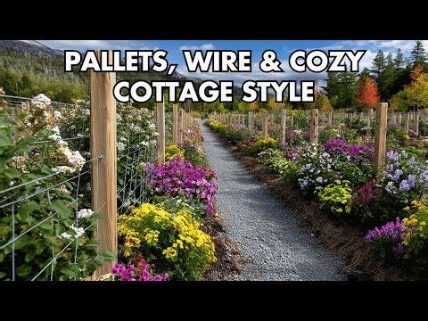 DIY Fall Cottage Garden Fence from Upcycled Wood & Wire 🌾🔧