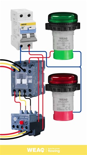 LED Indicator Showing Operation and Overload Status via Relay Control.