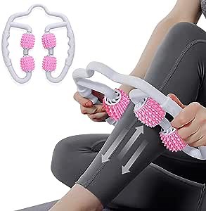 Muscle Roller, Manual Trigger Point Massager Fit Rollers Pro Cellulite Massager, for Full Body Massage Leg, Forearm, Tennis & Golfer Elbow, Arm Soreness, Stiffness, and Pain Relief, Gift(Pink)