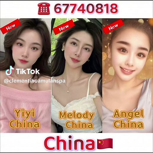 🆕New Therapists🆕 👋🏻Hi everyone, Introducing our New China🇨🇳 Team Therapists 🤩🤩They will do the quality massage, relaxing and good massage skills👍🏻👍🏻👍🏻 🩷Yiyi依依🩷China🇨🇳 💜Melody梅洛迪💜China🇨🇳 ♥️Angel安琪♥️China🇨🇳 They can speaks Mandarin and basic English. 🧚🏻‍♀️Recommend massage treatments 🌈Yoni Dreamy Massage 🌋Supreme Hot Stone Massage 🫧Bubble Sensual Massage 🍯Hot Oil Tantra Massage ✅Our environment is clean and hygienic, there is parking nearby, transportation is convenie