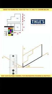 HOW TO DRAW ISOMETRIC VIEW IN ENGINEERING DRAWING PROBLEM 3 #shorts #tiklesacademy