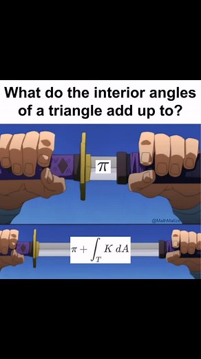 MathMatize | Gauss Bonnet for triangles #math #mathmemes #stem #mathematics #mathematician | Instagram
