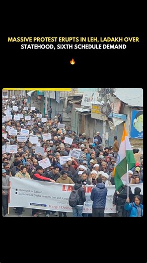 Massive protest erupts in Leh, Ladakh over statehood, sixth schedule demand |#ladakh #india #kargil