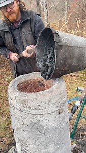 There is a lot of work involved in firing an iron bloomery. The prep work and preheating of the furnace takes up about half the time of the day of firing - but that is where a lot of firings fail by shorting the process. That doesn’t even include the time actually spent making and drying the clay furnace. Then the loading of alternating charges of charcoal and iron ore that just when it almost seems to be a monotonous chore … the iron bloom is removed. those short minutes of removing and consoli