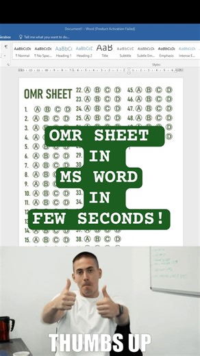 How to Create OMR Sheet in MS Word Easily | Quick Tutorial #shorts #msword