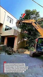 House Demolition Using an Excavator | Powerful Heavy Equipment in Action