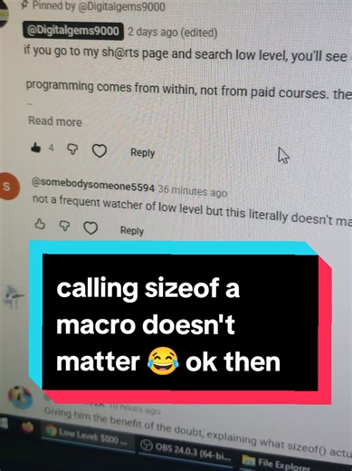 calling sizeof a macro doesn't matter 😂 ok then #fypシ #coding #programming #tutorials #fyp