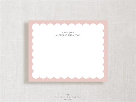 Personalized Note Card Set // Sweet Scallops // Baby Shower // Stationery // Choose Your Colors - Etsy