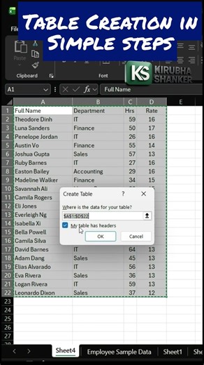 Excel Ctrl + T Magic 😲 | Create Table in 3 Seconds | Excel Tamil #shorts