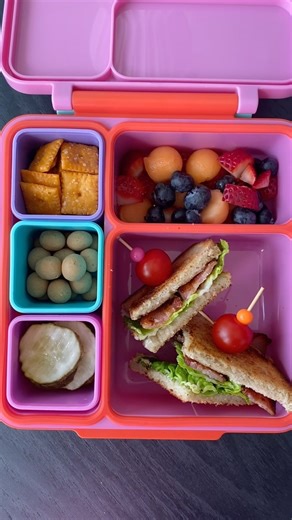 If you want to learn how to easily pack lunchboxes and make new recipes, my account is for you! Follow for more🫶 Lunch Menu: - fruit salad (just use up what needs to go) - @cheezit crackers - @skippybrand pretzel bites - dill pickles - BLT sandwich - sour cream & onion potato chips #lunchideasforkids #schoollunchideas #easylunchideas #bltsandwich #lunchtime #momlife | The Lunch Box Series