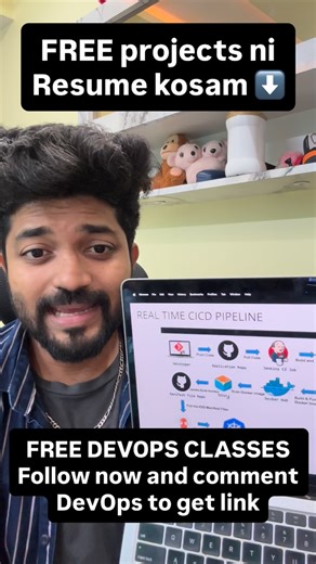 praveen singampalli on Instagram: "Like and Comment Devops and follow @oksingam nenu niku free DevOps course di registration link pamputa #sre #remote #remotejobs #devops #telugu #internship #internship #telugu #vizag #job"