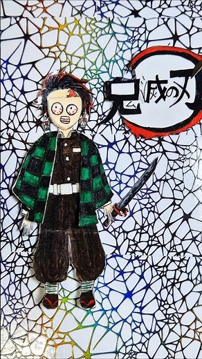 papercraft 귀멸의 칼날 탄지로 스티커 | Tanjiro Sticker Making l 덕질인 #다꾸 #papercraft #shorts #귀멸의칼날 #鬼滅の刃 #탄지로