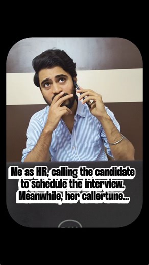 Me as HR, calling the candidate to schedule the interview. Meanwhile, her callertune... hr humor, recruitment life, caller tune, funny interview, corporate memes, awkward moments, hiring process, candidate mistakes, hr problems, job search, funny reels, office comedy, recruiter life, songs, latest song, professional fail, interview call, corporate struggles, viral trends, daily laughter #hrlife #recruitment #comedy #awkward #corporate | Balakrishna Sarvade