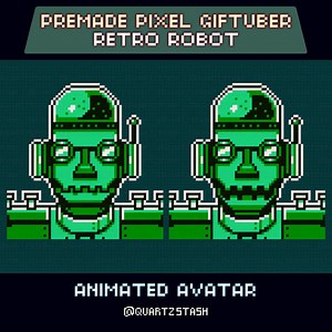 Animated Pixel Giftuber, Retro Robot Avatar, Pre-made for Twitch & Youtube, Perfect for Vtuber Overlay, Metal Android, Instant Download - Etsy Canada