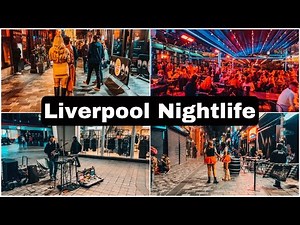 Liverpool nightlife walk through Matthew Street, Castle Street and Concert Square.