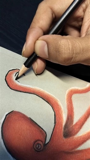 octopus drawing with colour pencils 👀#pencildrawing #drawing #art