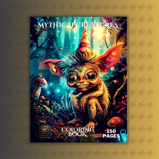 Mythical Creatures Grayscale Coloring Book, 54 Fantasy Coloring Pages, Dragons & Magical Beasts, Dark Fantasy Art, Printable 8.5x11 PDF - Etsy