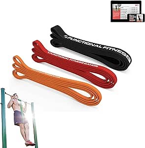 Rubberbanditz Pull Up Assist Bands Set of 3 by Functional Fitness. Heavy Duty Resistance and Assistance Training Bands