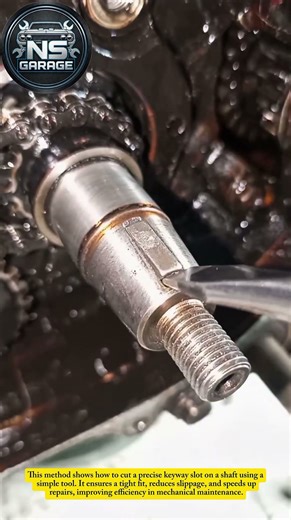 Keyway Slot Cutting on Shaft | Smart Repair Hack for Perfect Fit#mechanic #shorts